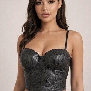 Say What? Black Textured Bustier